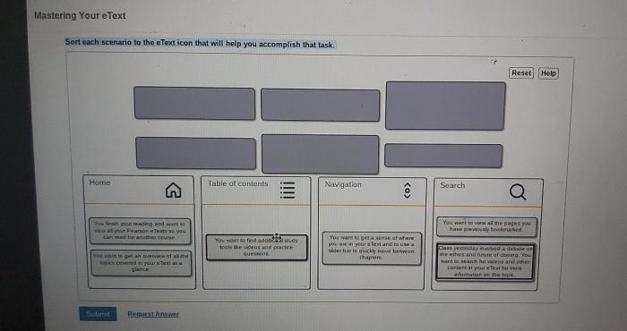 Sort each scenario to the etext icon