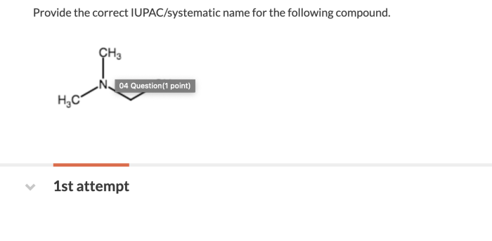 Provide the correct iupac systematic name for the following compound